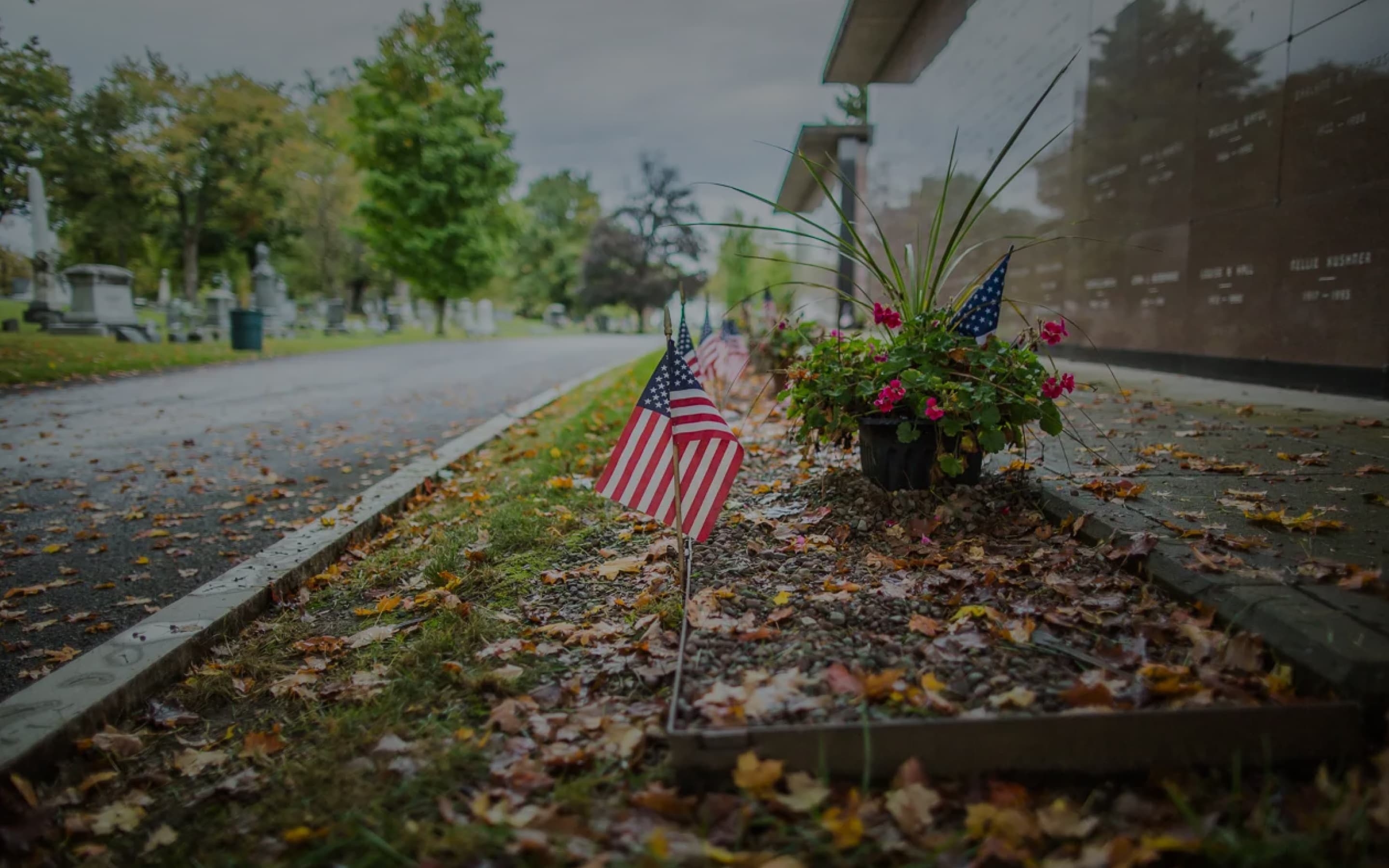 Photo with a view of Center Cemetery